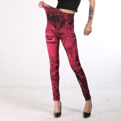 Hight Waist Jean Printing Leggings Wholesale Fashion Hot Pants PQLGS21