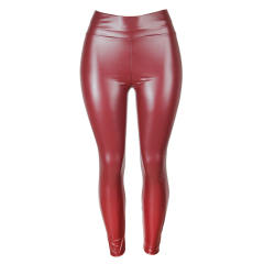 Sexy Hot Pants High Waist Faux Leather Trousers Women PU Leggings PQPK16
