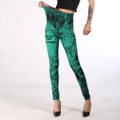 Hight Waist Jean Printing Leggings Wholesale Fashion Hot Pants PQLGS21