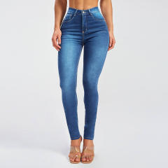 Women High Elastic Slim Jeans Fashion Denim Pants PQ8110