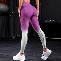 Gradient Seamless Yoga Leggings Women Bubble Butt Workout Sport Pants PQ1202