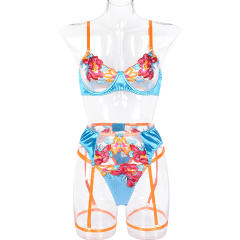 Women Sexy Embroidery Lingerie Wholesale Bra Sets PQ3214