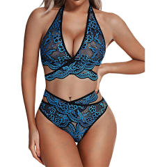 Plus Size Lace Bra Sets Women Criss-cross Sexy Lingerie PQ63