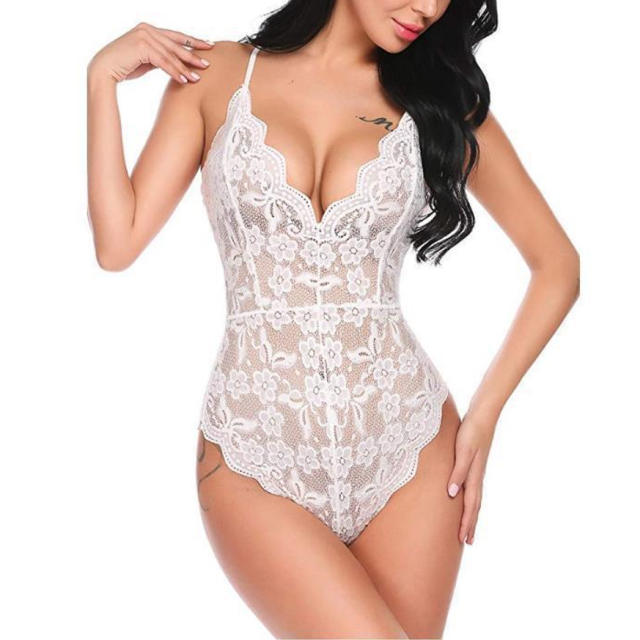 Wholesale Lace Teddy Lingerie Plus Size Women Sexy Bodysuit PQ044