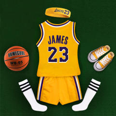Cotton Basketball Stars Sport Jersey For Kids Basketball Team Uniform PQ49081