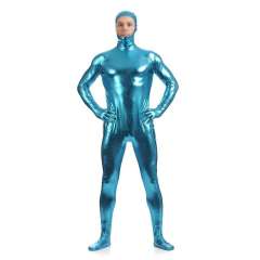 Male PVC Fetish Zentai Sexy Catsuit For Man Night Club Faux Leather Jumpsuit PQ88918