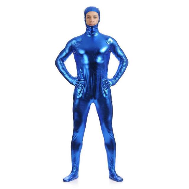 Male PVC Fetish Zentai Sexy Catsuit For Man Night Club Faux Leather Jumpsuit PQ88918