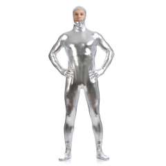 Male PVC Fetish Zentai Sexy Catsuit For Man Night Club Faux Leather Jumpsuit PQ88918