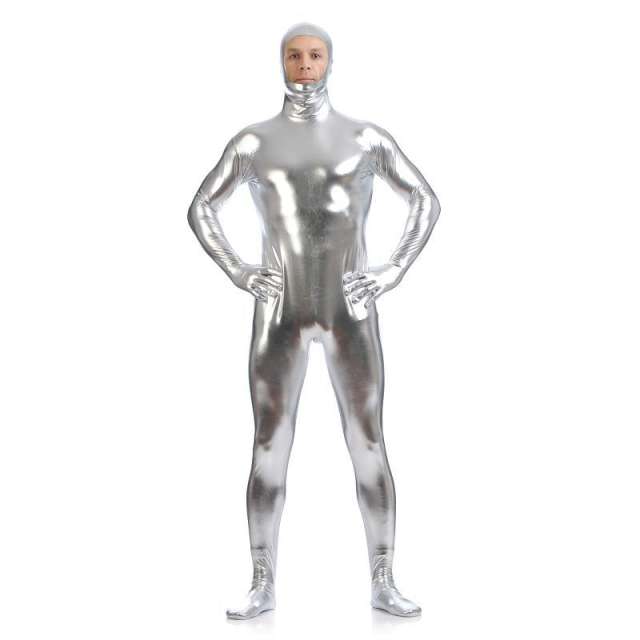 Male PVC Fetish Zentai Sexy Catsuit For Man Night Club Faux Leather Jumpsuit PQ88918