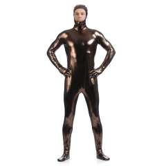 Male PVC Fetish Zentai Sexy Catsuit For Man Night Club Faux Leather Jumpsuit PQ88918