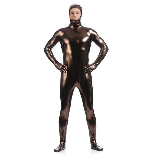 Male PVC Fetish Zentai Sexy Catsuit For Man Night Club Faux Leather Jumpsuit PQ88918