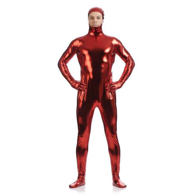 Male PVC Fetish Zentai Sexy Catsuit For Man Night Club Faux Leather Jumpsuit PQ88918