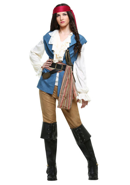 Men Nordic Carnival Pirate Cosplay Costume Halloween Uniform PQ3003