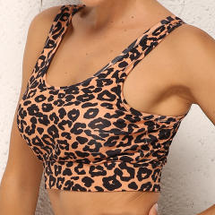 Leopard Print Yoga Outfit Sexy Female Workout Sport Bra With Leggings PQ9228