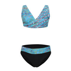 Digital Printed Bikini Set For Lady Beach Equipment Retro Swimming Suit Women PQ22150