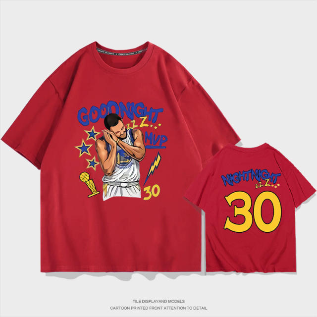 Stephen Curry Fans Tops Good Night Cotton T-shirts Championship Trophy Fan Apparel PQSC010