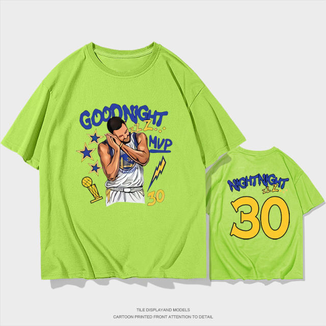 Stephen Curry Fans Tops Good Night Cotton T-shirts Championship Trophy Fan Apparel PQSC010