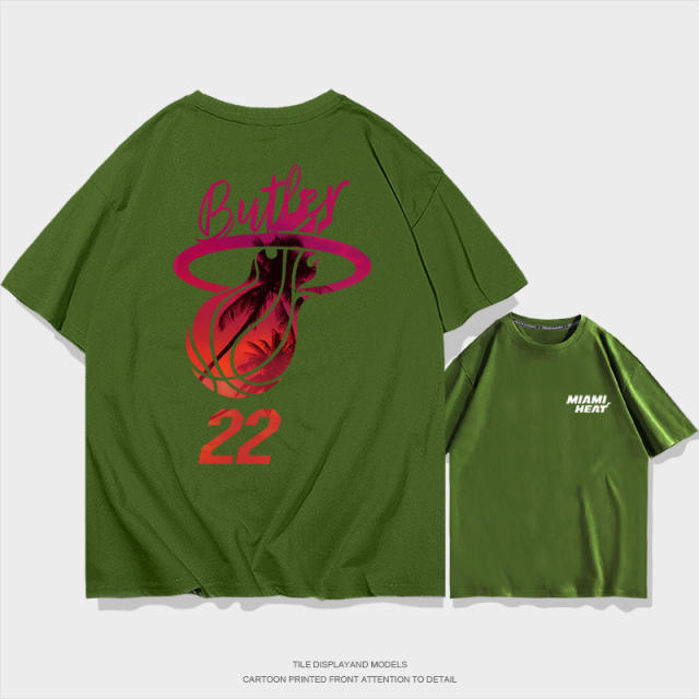 Jimmy Butler Basketball T-shirts Cotton Tops 8th Seed Upset Streetwear Basketball Fan Apparel PQ01612