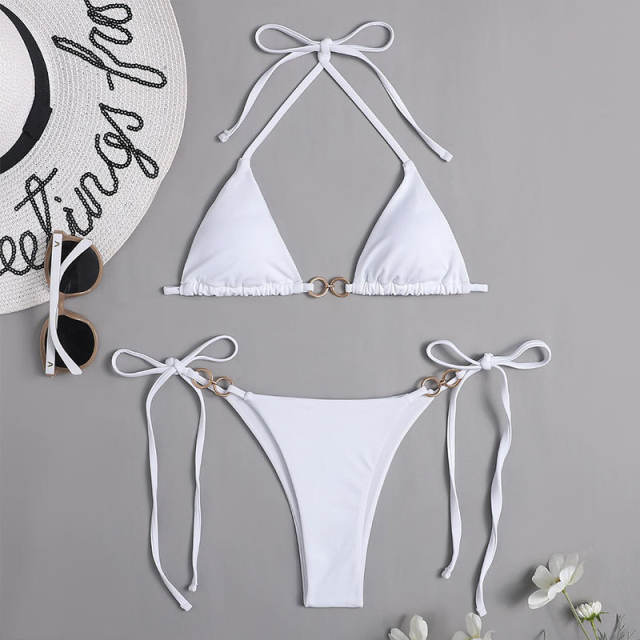 Triangle Bikini Sets For Female Brazilian Swimwear Beach Equipment Halter Swimming Suit PQ20155