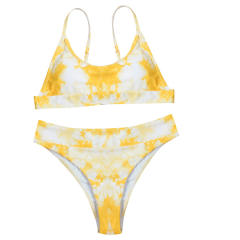 Tie Dyed Bikini Sets Spaghetti Strap Beach Equipment For Women Sexy Swimming Suit PQ1615