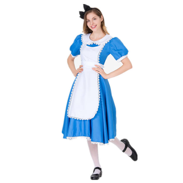 Alice in Wonderland Costume Carnival Maid Fancy Dress Halloween Cosplay Outfit PQ9078