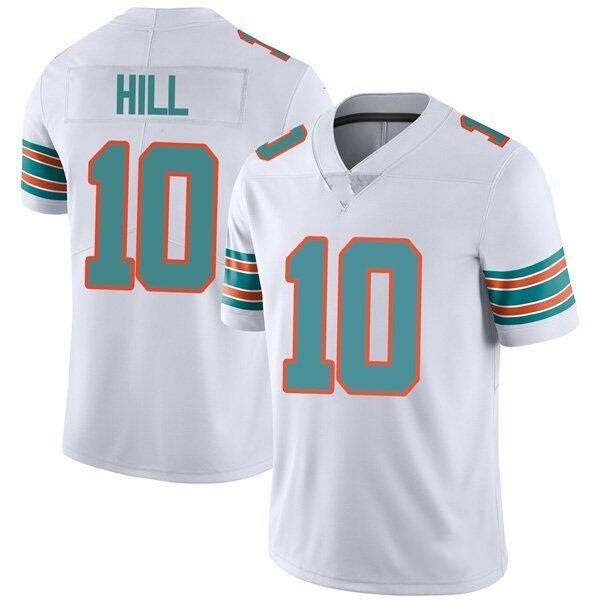 NFL Dolphins Retro Jersey NO 10 Hill Tops American Football Fan Apparel PQNFL001