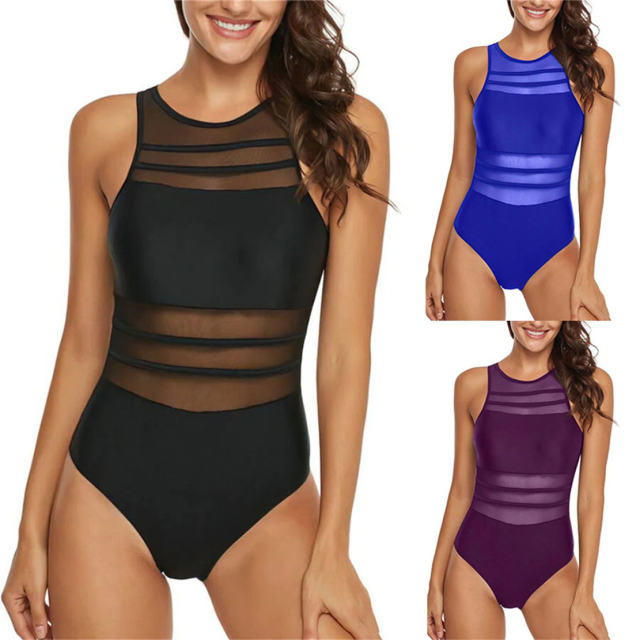 One Piece Swimsuit Women Vintage Swimwear Fashion Monokini Beachwear PQBY58