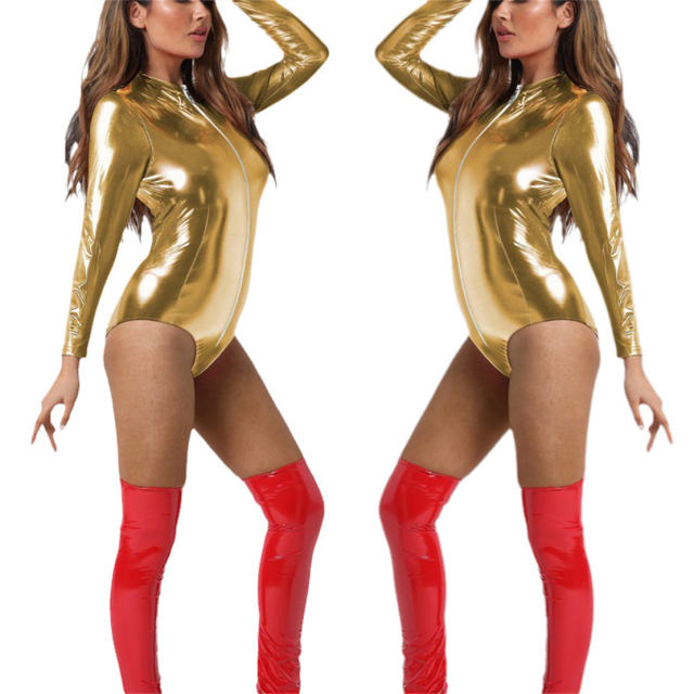 Sexy PVC Bodysuit For Catwoman Faux Leather Teddies Lingerie PQ532