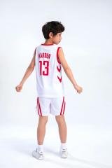 Kid James Harden Basketball Jersey Youth Huston Rockets Basketball Fan Apparel Kits PQJH099
