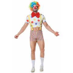 Halloween Funny Joker Costume Cosplay Magic Performance Prop Set Clown COS Outfit PQ82301