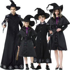 The Parent-child Attire Robe Sorcerer Wizard Stage Costumes Witch Fancy Dress Cosplay Uniform PQ19022