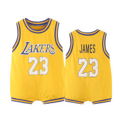 Wholesale Lakers Jersey Basketball Rompers Infants Basketball Jumpers Toddlers PQ5106