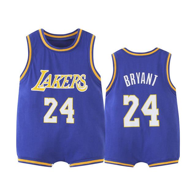 Wholesale Lakers Jersey Basketball Rompers Infants Basketball Jumpers Toddlers PQ5106