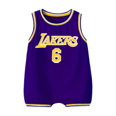 Wholesale Lakers Jersey Basketball Rompers Infants Basketball Jumpers Toddlers PQ5106