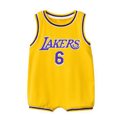 Wholesale Lakers Jersey Basketball Rompers Infants Basketball Jumpers Toddlers PQ5106