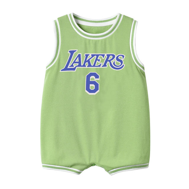 Wholesale Lakers Jersey Basketball Rompers Infants Basketball Jumpers Toddlers PQ5106