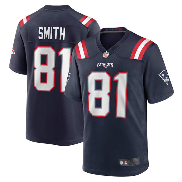 New England Patriots Fan Apparel 81 Jonnu Smith Football Tshirt PQ27854A