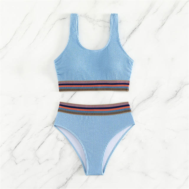 Bandeau Pleats Triangle Bikini Set Hot Brazilian Sexy Swimming Costume PQNY-6
