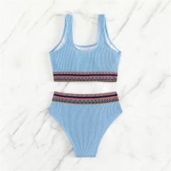 Bandeau Pleats Triangle Bikini Set Hot Brazilian Sexy Swimming Costume PQNY-6
