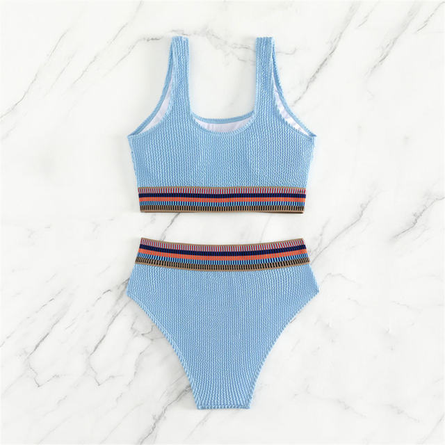 Bandeau Pleats Triangle Bikini Set Hot Brazilian Sexy Swimming Costume PQNY-6