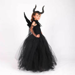 Child Witch Dress Cosplay Costume Girl Halloween Little Devil Fancy Dress PQ1003