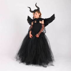 Child Witch Dress Cosplay Costume Girl Halloween Little Devil Fancy Dress PQ1003