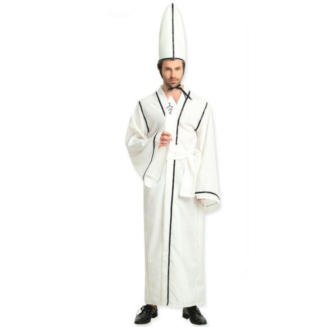 Black and white impermanence Costume Halloween Masquerade Monochrome Cosplay Uniform PQ944