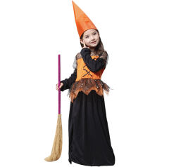 Child Stage COS Uniform Halloween Witch Costumes For Girl Kids PQ17131D