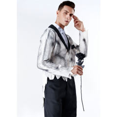 Halloween Vampire Baron Costume Evil Hell Ghost Outfits Gothic Carnival Cosplay Uniform PQ2005A