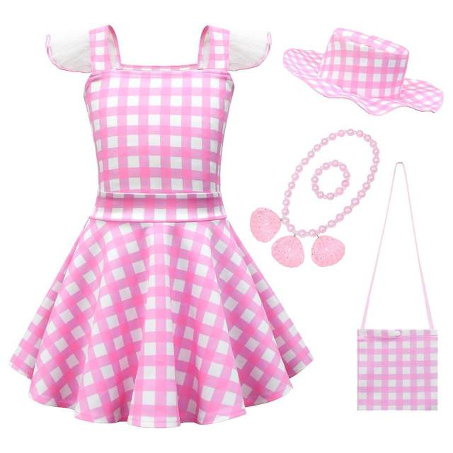 Movie Uniform Girl Plaid Fancy Dress Real-life Cartoon Princess Costume PQ81580