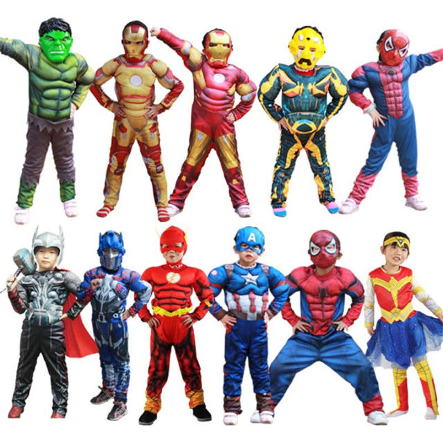 Halloween Super Hero Costume For Kid Carnival Superhero Cosplay Uniform PQ86122