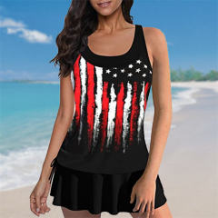 Star Spangled Banner Tankini America Flag Two-Pieces Suits US Flag Swimsuit PQ2365
