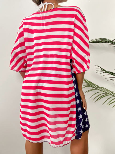 America Flag Bikinis with Smock US Flag Swimwear Female Swimming Costume PQ1766