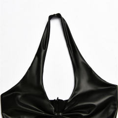 Faux Leather Dress For Woman Sexy PU Dresses Fetish Wear PQ9097